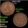 1863 NY Civil War Token 1c Grades xf+