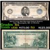 1914 $5 Large Size Blue Seal Federal Reserve Note, Minneapolis, MN  9-I FR-879A Grades f+