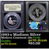 Image 1 : Proof 1993-s Madison Silver Modern Commem Half Dollar 50c Graded pr70 dcam BY USCG