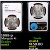 Image 1 : NGC 1888-p Morgan Dollar $1 Graded ms63 By NGC