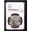 Image 2 : NGC 1888-p Morgan Dollar $1 Graded ms63 By NGC