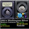 Image 1 : Proof 1982-s Washington Stilver Modern Commem Half Dollar 50c Graded pr69+ dcam BY USCG