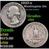 Image 1 : 1932-s Washington Quarter 25c Grades vf+