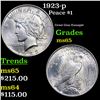 Image 1 : 1923-p Peace Dollar $1 Grades GEM Unc