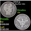 Image 1 : 1913-p Barber Half Dollars 50c Grades f, fine