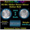 Image 1 : ***Auction Highlight*** AU/BU Slider Bank Of America Peace $1 Roll 1924 & P Ends Virtually UNC (fc)
