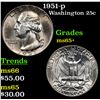 Image 1 : 1951-p Washington Quarter 25c Grades GEM+ Unc