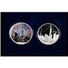 Image 3 : 2004 Painted silver Eagle and 9/11 World Trade Center Commemorative, each are 1oz .999 Silver.