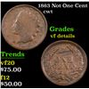 Image 1 : 1863 Not One Cent Civil War Token 1c Grades vf details