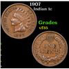 Image 1 : 1907 Indian Cent 1c Grades vf++
