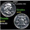 Image 1 : Proof 1957 Franklin Half Dollar 50c Grades Choice Proof
