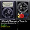 Image 1 : Proof 1996-d Olympics Tennis Modern Commem Dollar $1 Graded pr69 dcam BY USCG