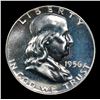 Image 2 : Proof 1956 Type 2 Franklin Half Dollar 50c Grades GEM+ Proof