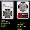 Image 1 : NGC 1887-p Morgan Dollar $1 Graded ms63 By NGC