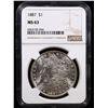 Image 2 : NGC 1887-p Morgan Dollar $1 Graded ms63 By NGC