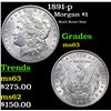 Image 1 : 1891-p Morgan Dollar $1 Grades Select Unc