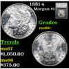 Image 1 : 1881-s Morgan Dollar $1 Graded ms66+ By SEGS
