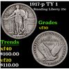 Image 1 : 1917-p ty i Standing Liberty Quarter 25c Grades vf++