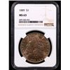 Image 2 : NGC 1889-p Morgan Dollar $1 Graded ms63 By NGC