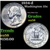 Image 1 : 1934-d Washington Quarter 25c Grades Choice AU/BU Slider