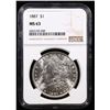 Image 2 : NGC 1887-p Morgan Dollar $1 Graded ms63 By NGC
