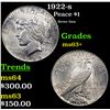 Image 1 : 1922-s Peace Dollar $1 Grades Select+ Unc