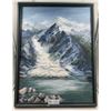 Image 1 : Marian Holroyd Oil on Canvas Glacier 25" Long X 19" Wide