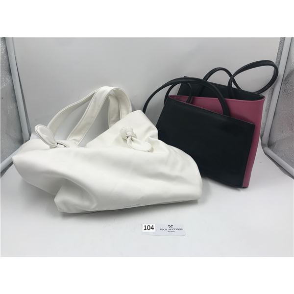 Anne Klein White Shoulder Bag,  and Pink and Black Folded Compartment Purse