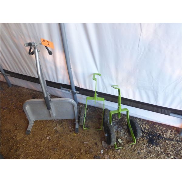 Snowmobile track lift and ski castors