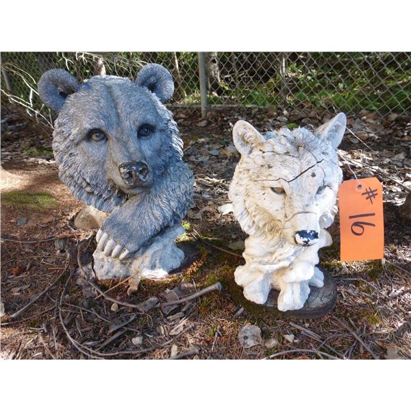 Bear and Wolf Garden Ornaments
