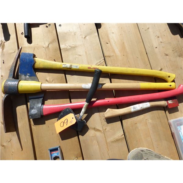 Grub Hoe, 2- Axes and 2- Hatchets