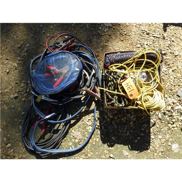Booster cables and rope