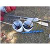 Image 1 : 6" ice auger, oars, fishing rods and hole cleaners