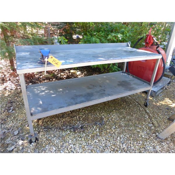 Rolling shop table c/w 4" vice