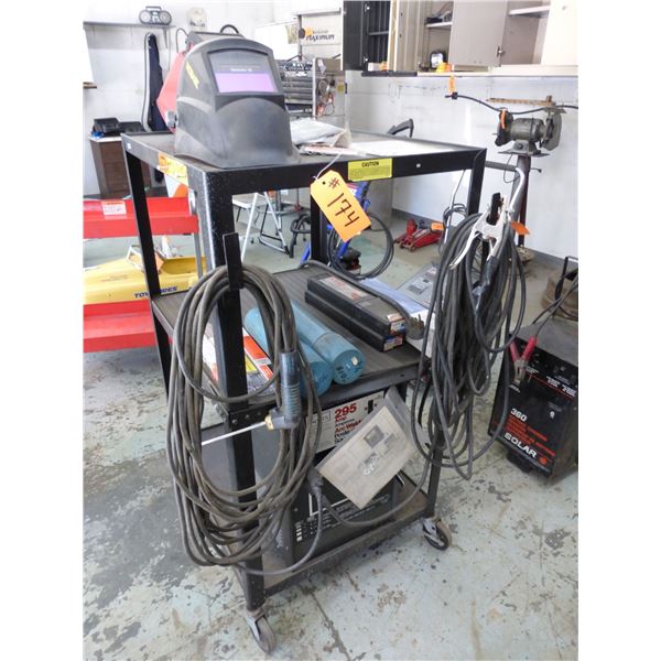 Sears 295 Amp welder c/w leads, 2- helmets and welding gloves