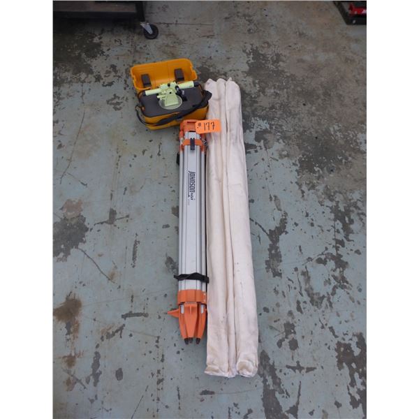 Transit c/w tripod and grade stakes