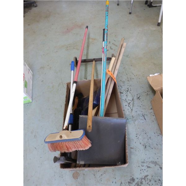 Rolling magnet, handles, broom and wash brushes