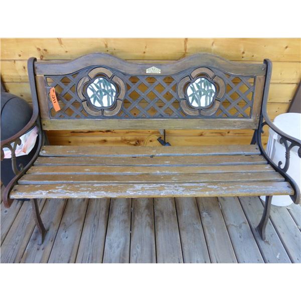 2- cast iron patio benches