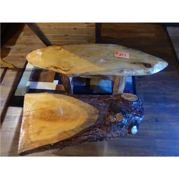 2- wooden crafted coffee tables