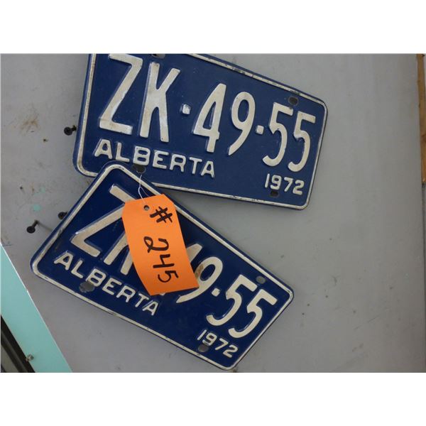 1972 Alberta license plates