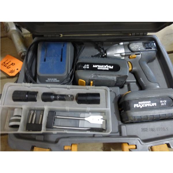 Mastercraft 1/2" cordless impact wrench 18V c/w battery and charger