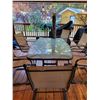 Image 2 : Glass Patio set c/w 6 chairs, umbrella (unopened) stand and cover