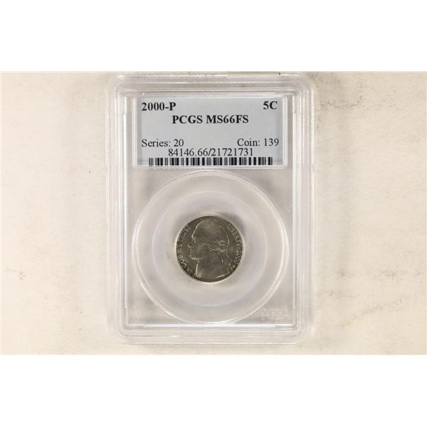 2000-P JEFFERSON NICKEL PCGS MS66FS
