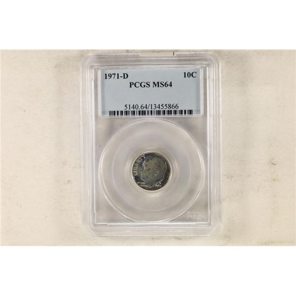 1971-D ROOSEVELT DIME PCGS MS64