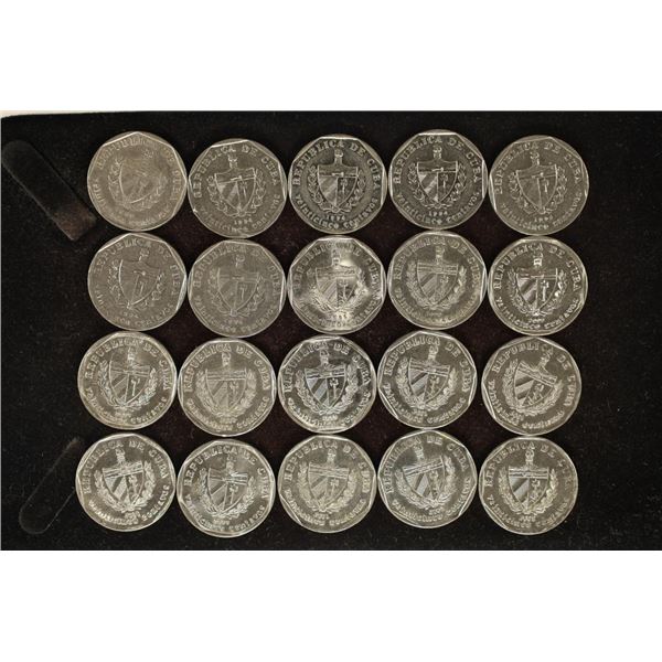 20-1994-2003 CUBA BRILLIANT UNC 25 CENTAVO COINS