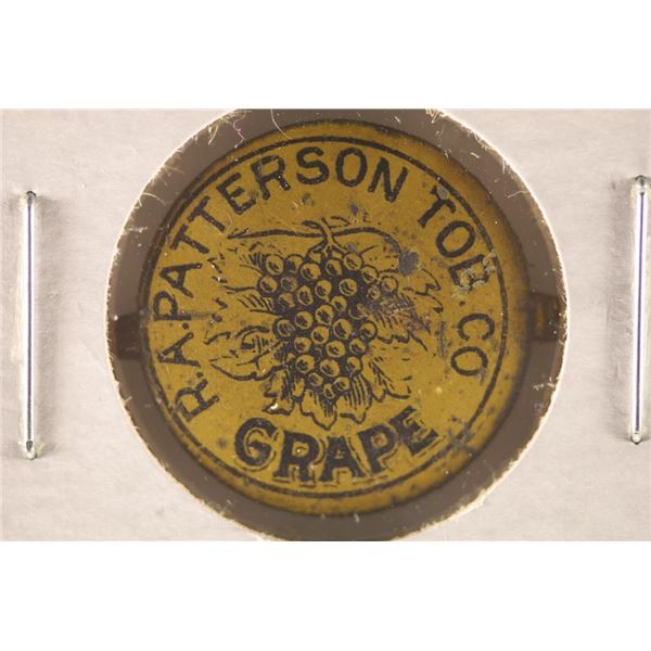 VINTAGE METAL TOBACCO TAG, COLORIZED "GRAPE" R.A..