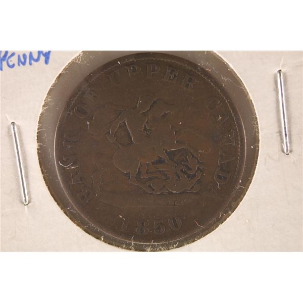 1850 BANK OF UPPER CANADA 1/2 PENNY TOKEN