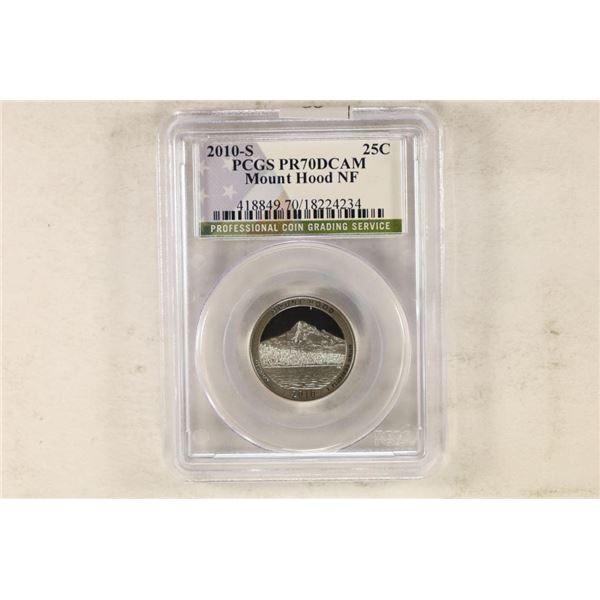 2010-S MOUNT HOOD N.F. QUARTER PCGS PR70 DCAM