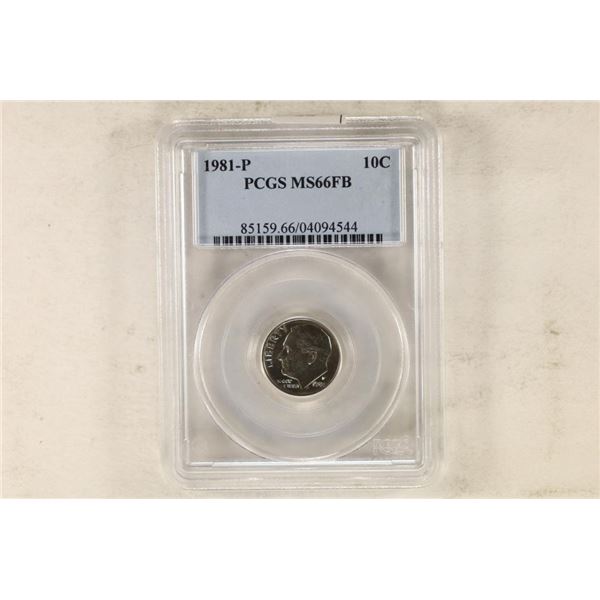 1981-P ROOSEVELT DIME PCGS MS66FB