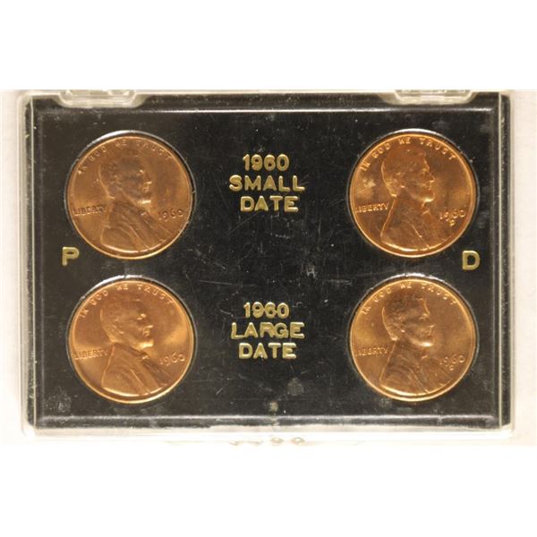 1960 P & D SMALL & LARGE DATE LINCOLN CENT SET BU
